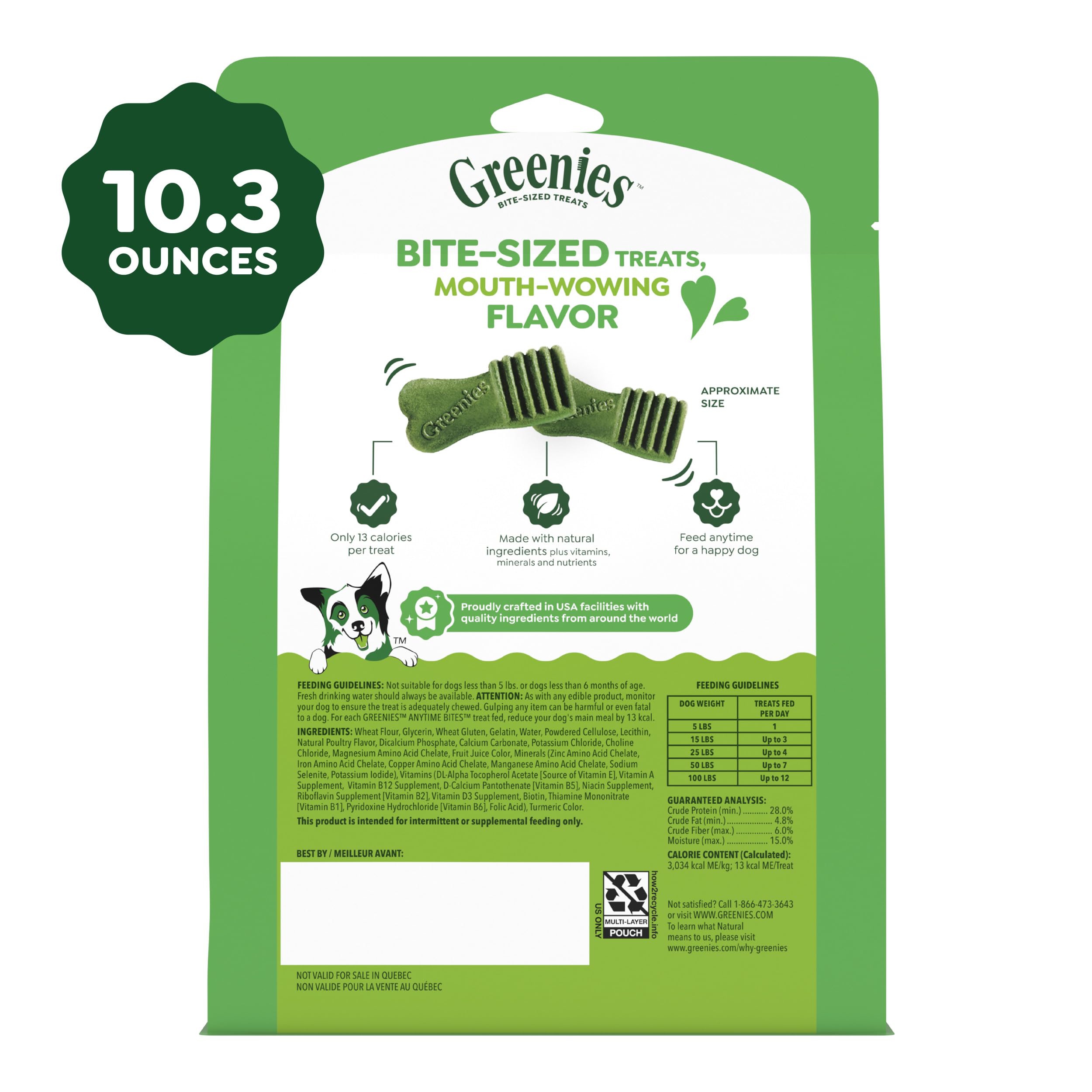 Greenies Anytime Bites Dog Treats, Original Flavor, Dog Training Treats, 10.3 oz. Bag - Image 10