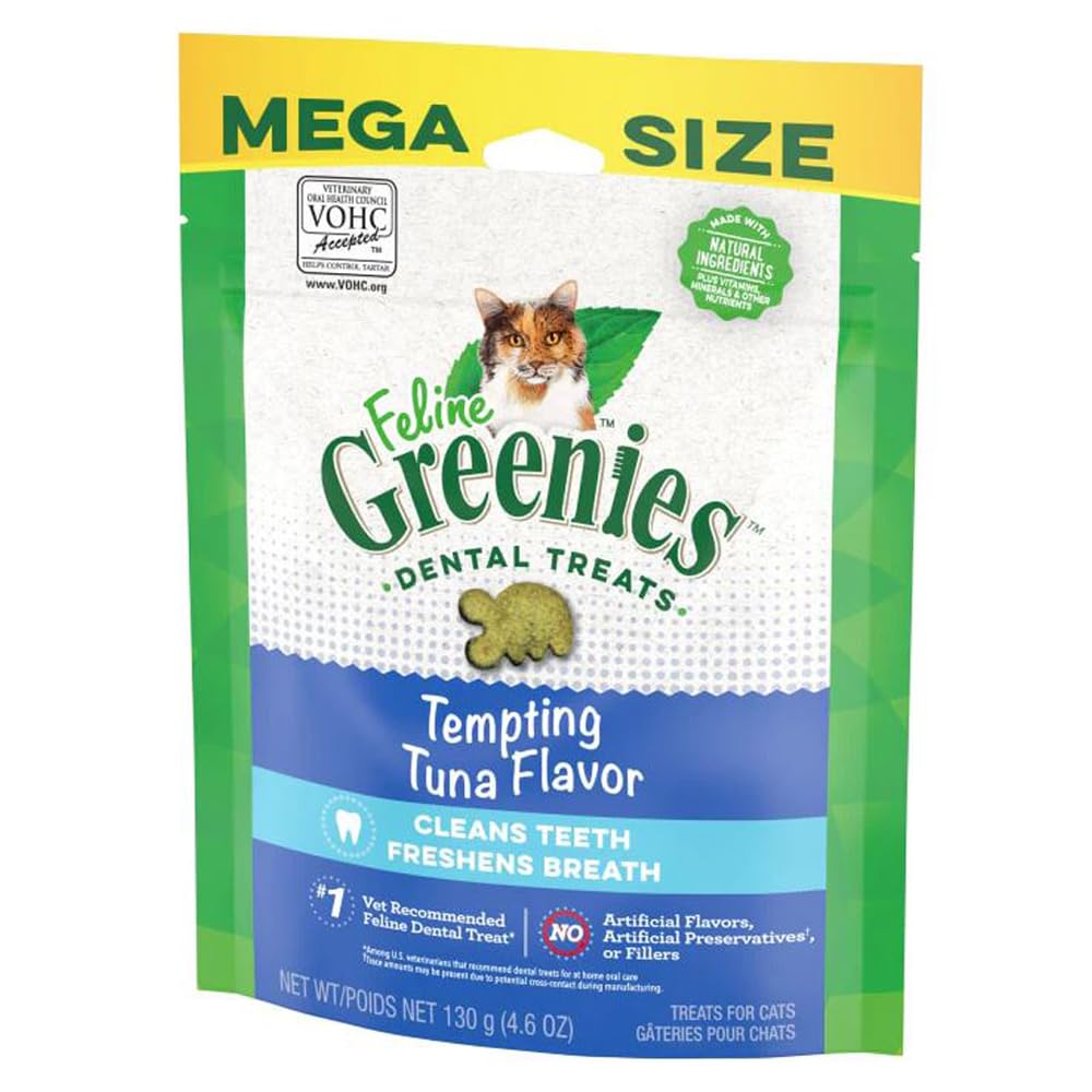 Greenies Cat Treats, Veterinarian-Recommended Adult Natural Dental Cat Treats, Tempting Tuna Flavor, 4.6 oz. Tub - Image 3