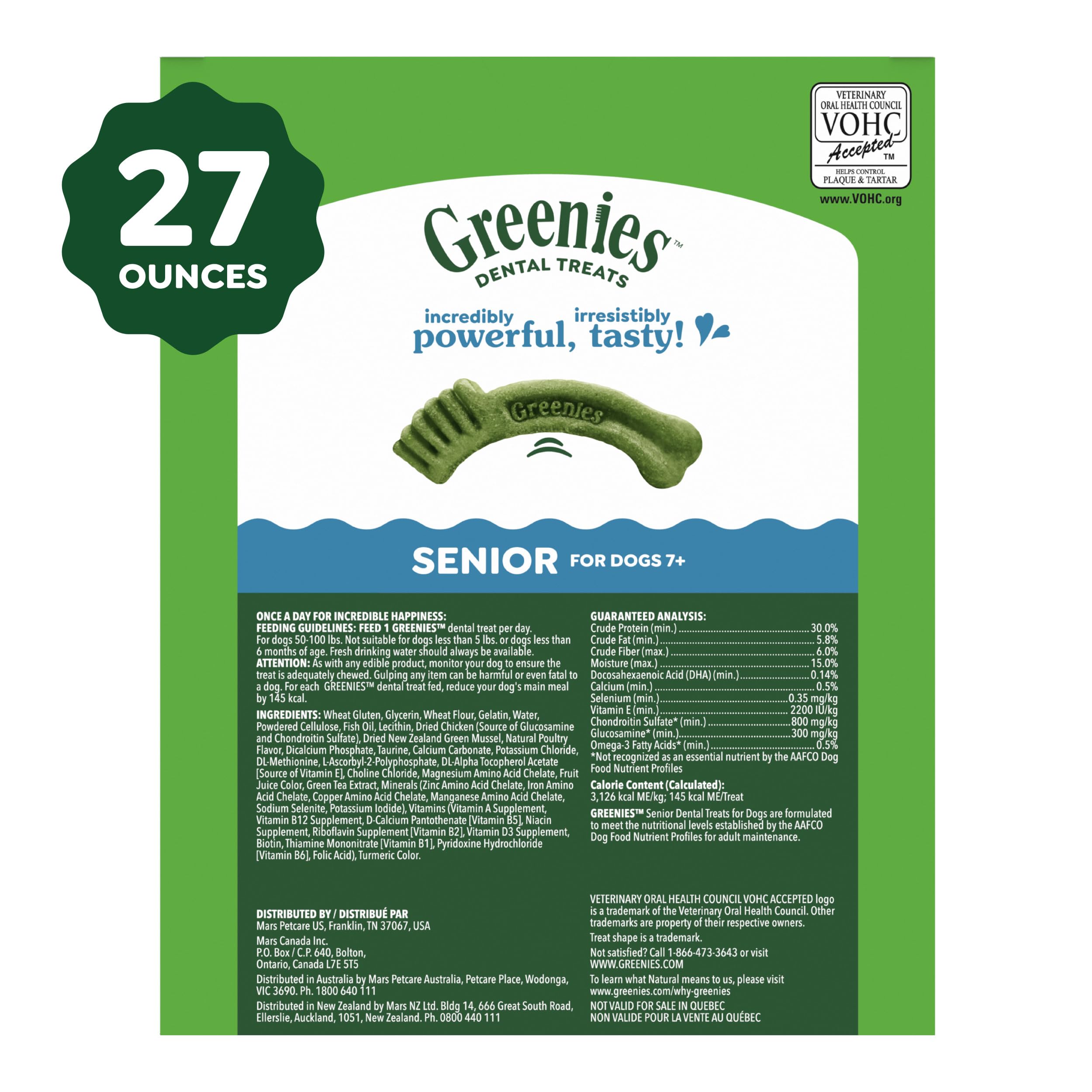 Greenies Dental Treats for Dogs, Veterinarian-Recommended Aging Care Adult Natural Dental Dog Treats, Large Size, 27 oz. Pack, 17 Count - Image 10