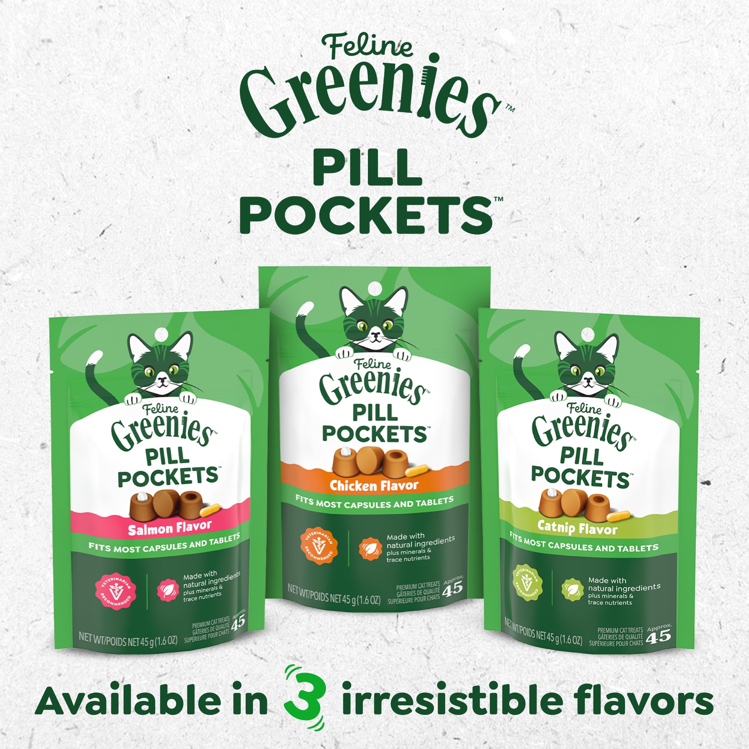 Greenies Feline Pill Pockets for Cats Natural Soft Cat Treats, Catnip Flavor, 1.6 oz. Pouch (45 Treats) - Image 9