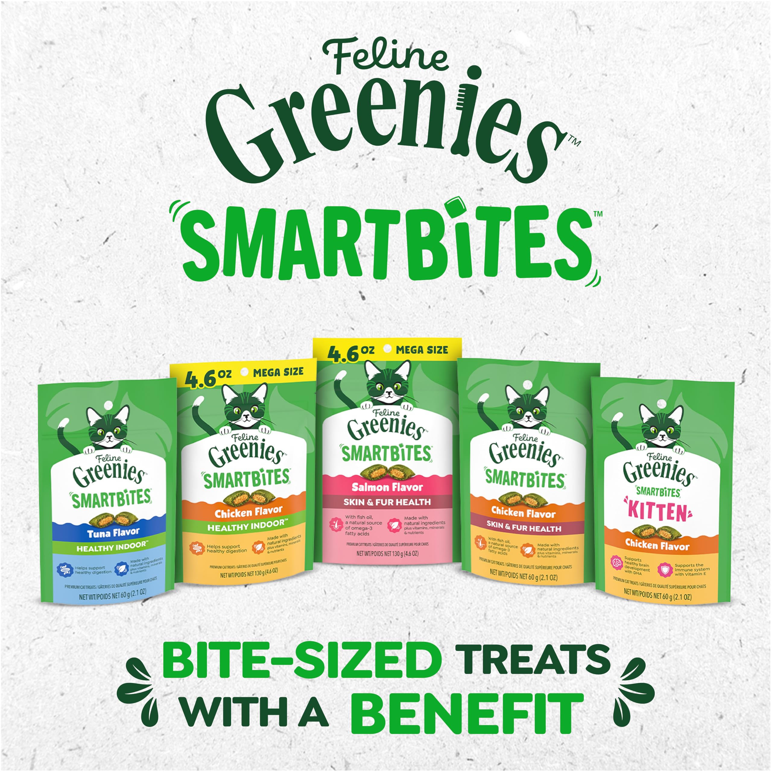 Greenies Feline Smartbites Kitten Treats, Chicken Flavor, 2.1 oz. Pouch - Image 8