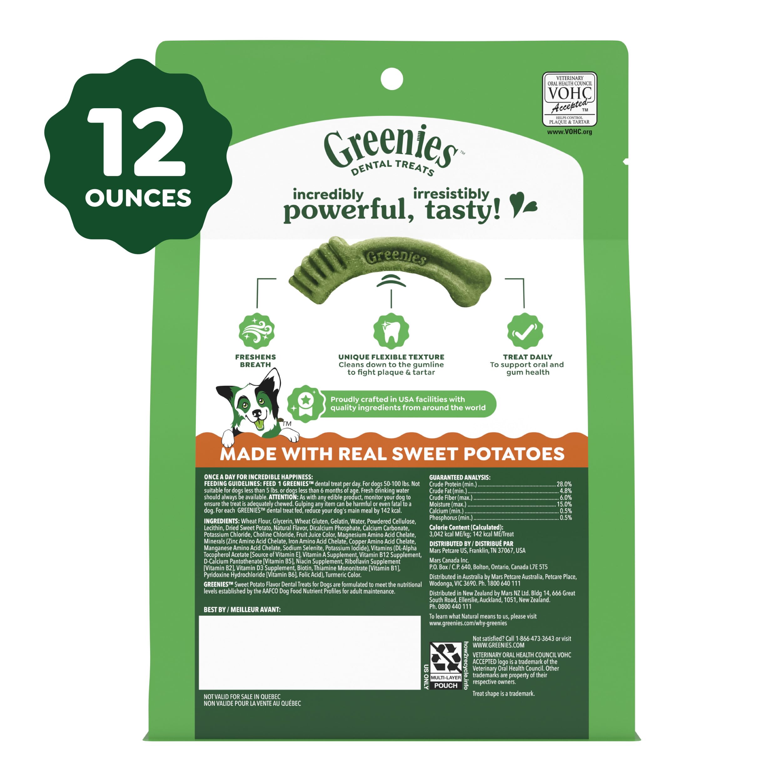 Greenies Large Dog Dental Chews, Sweet Potato Flavor, 12 oz. Pack, 8 Count - Image 10