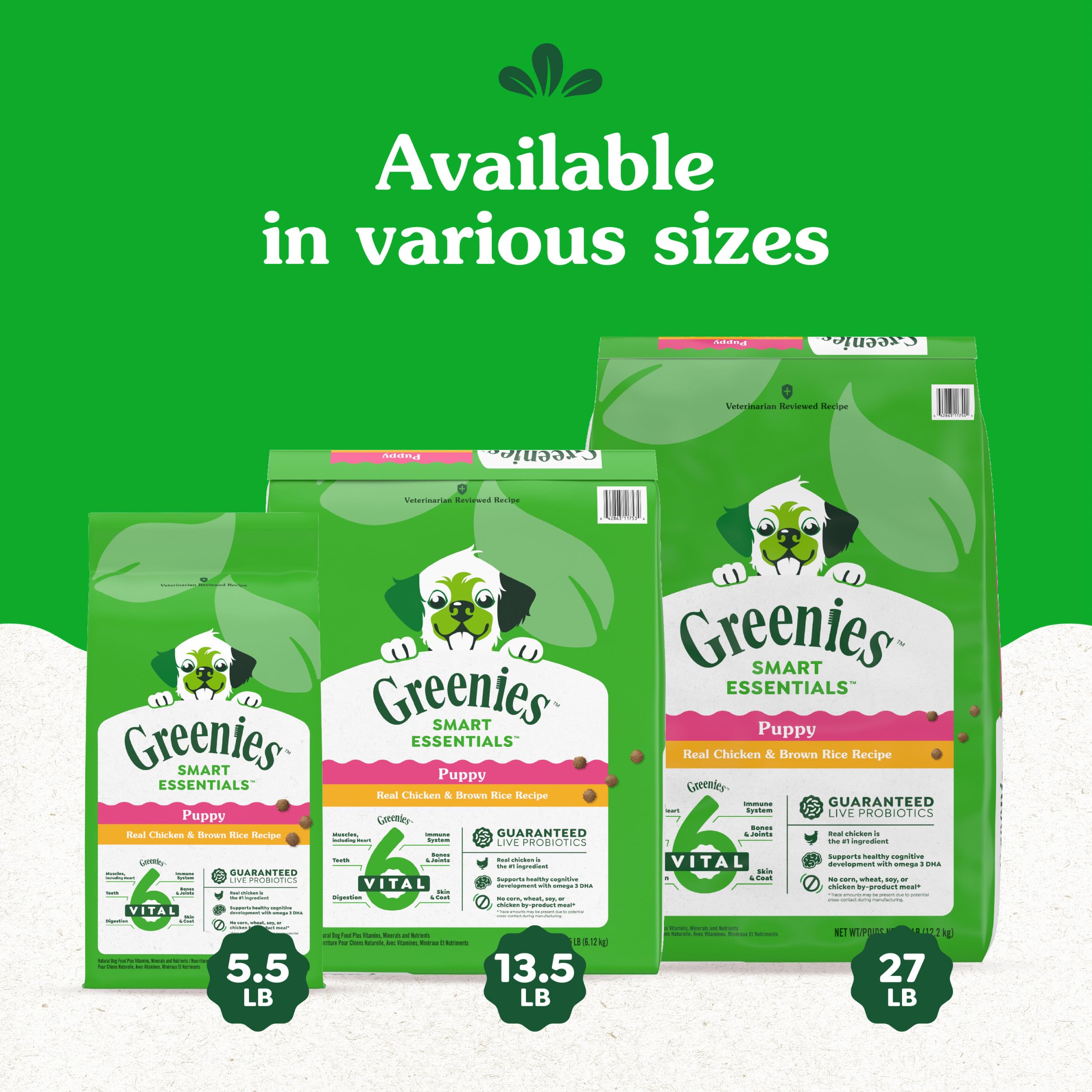 Greenies Smart Essentials Puppy High Protein Dry Dog Food Real Chicken & Brown Rice Recipe, 5.5 lb. Bag - Image 13
