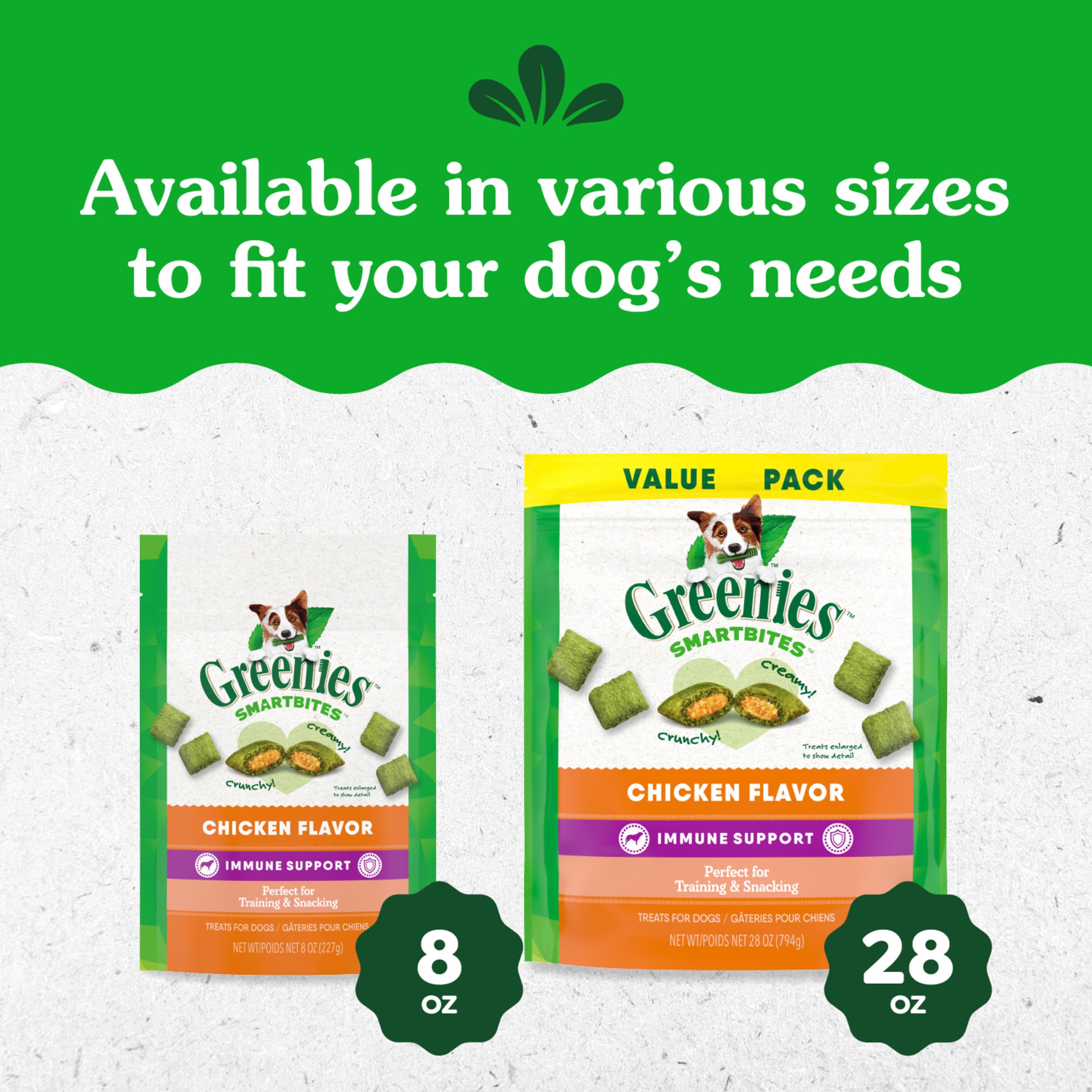 Greenies Smartbites Soft Dog Treats, Dog Immune Support Crunchy & Soft, Chicken Flavor, 28 oz. Pack - Image 13
