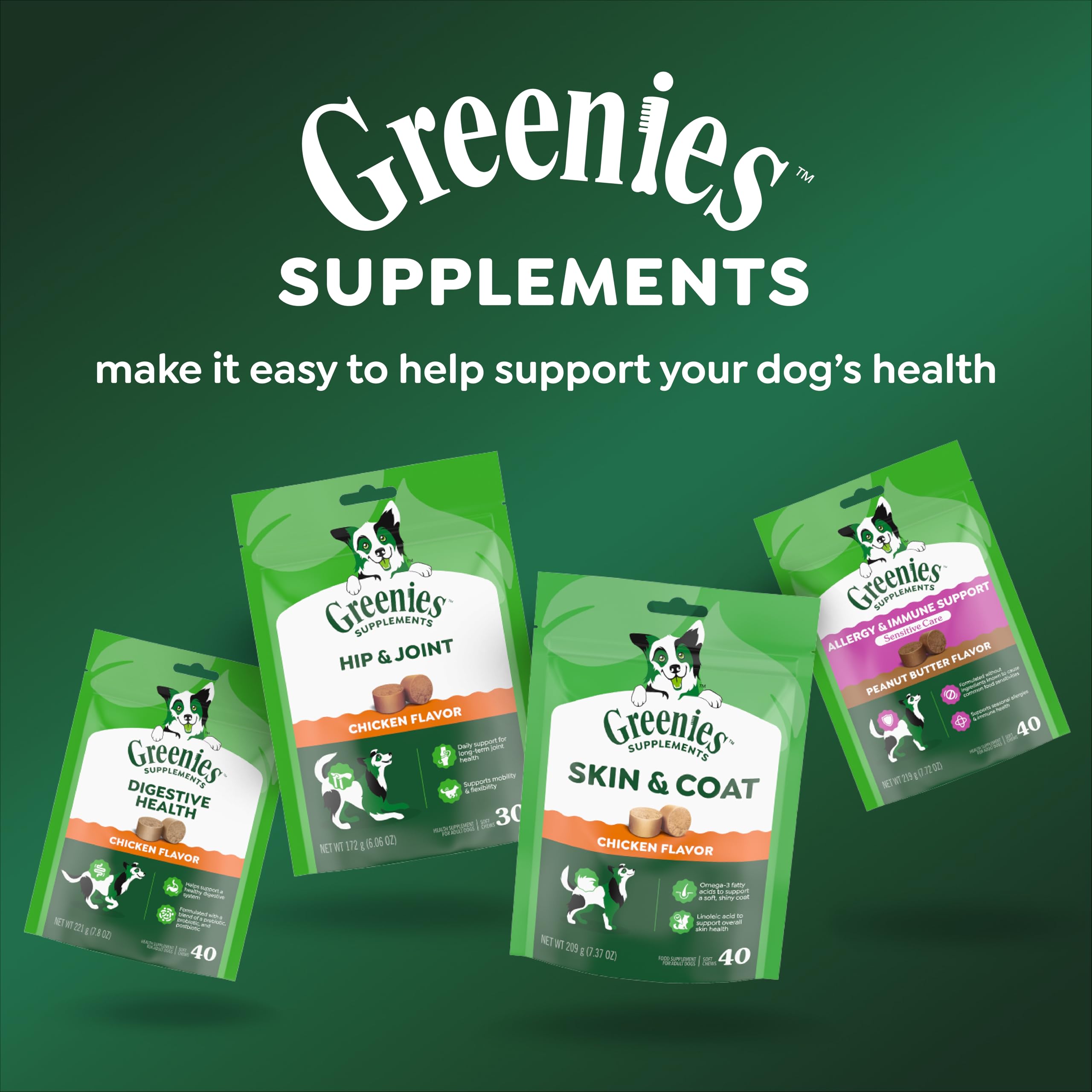Greenies Supplements Dog Skin and Coat Supplements with Omega 3 Fatty Acids & Fish Oil for Dogs, Chicken Flavor, 14.7 oz, 80 Count - Image 9