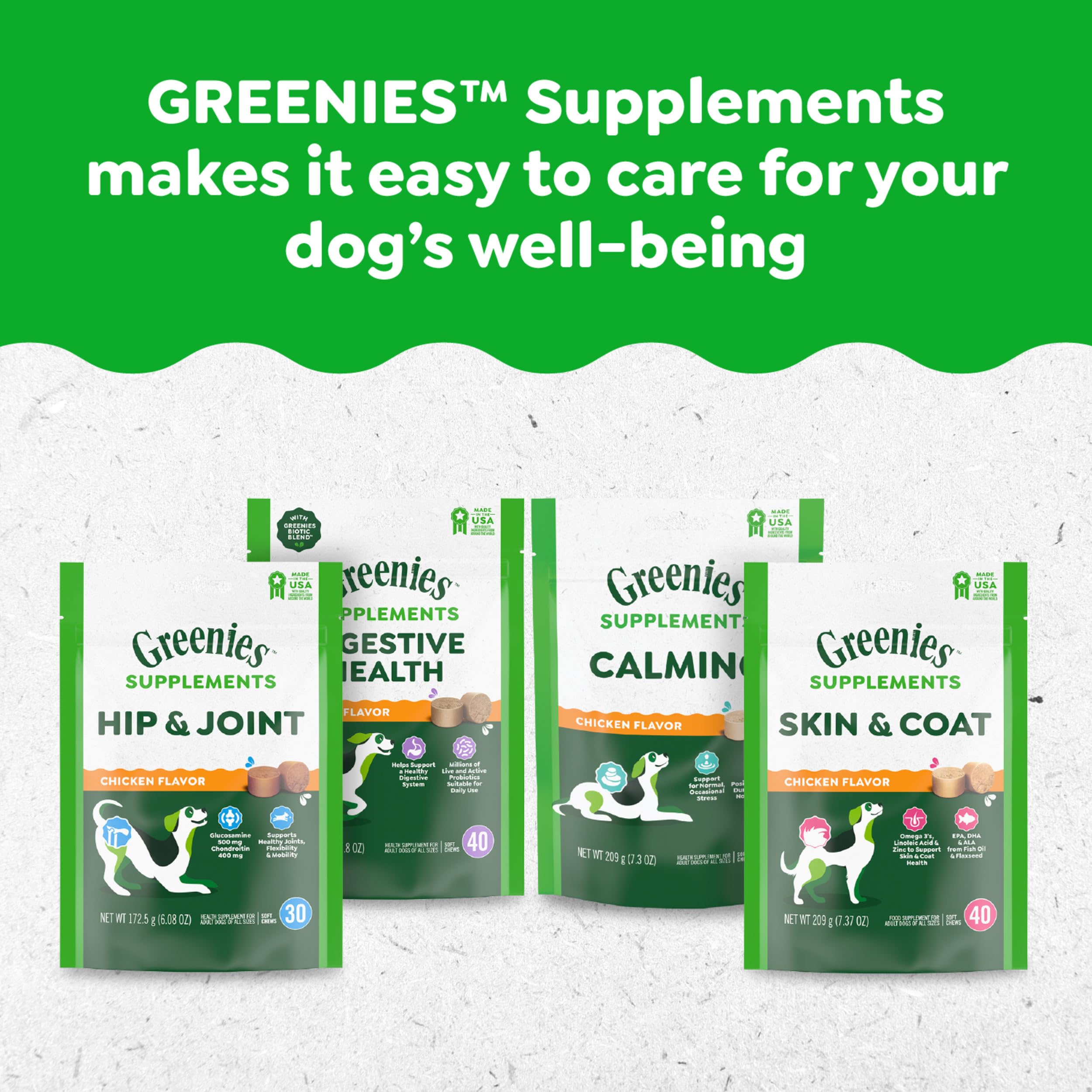 Greenies Dog Supplements 8-in-1 Multi-Benefit Dog Vitamins and Supplements Chicken Flavor, 15.5 oz. Container, 80 Count - Image 12