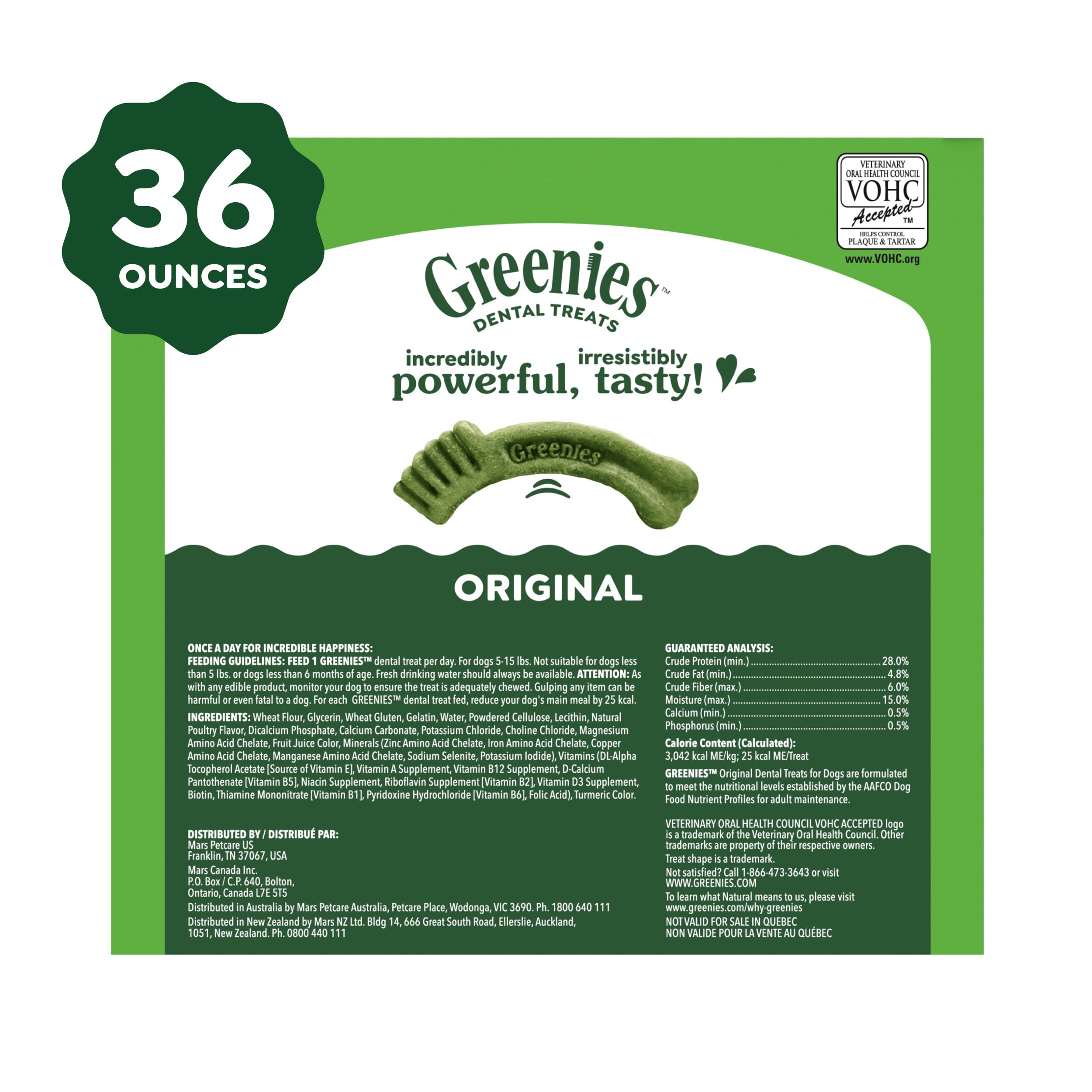 Greenies Veterinarian-Recommended Adult Natural Dental Dog Treats Teenie Size, Dog Dental Chews, Original Flavor, 36 oz. Pack, 130 Count - Image 10