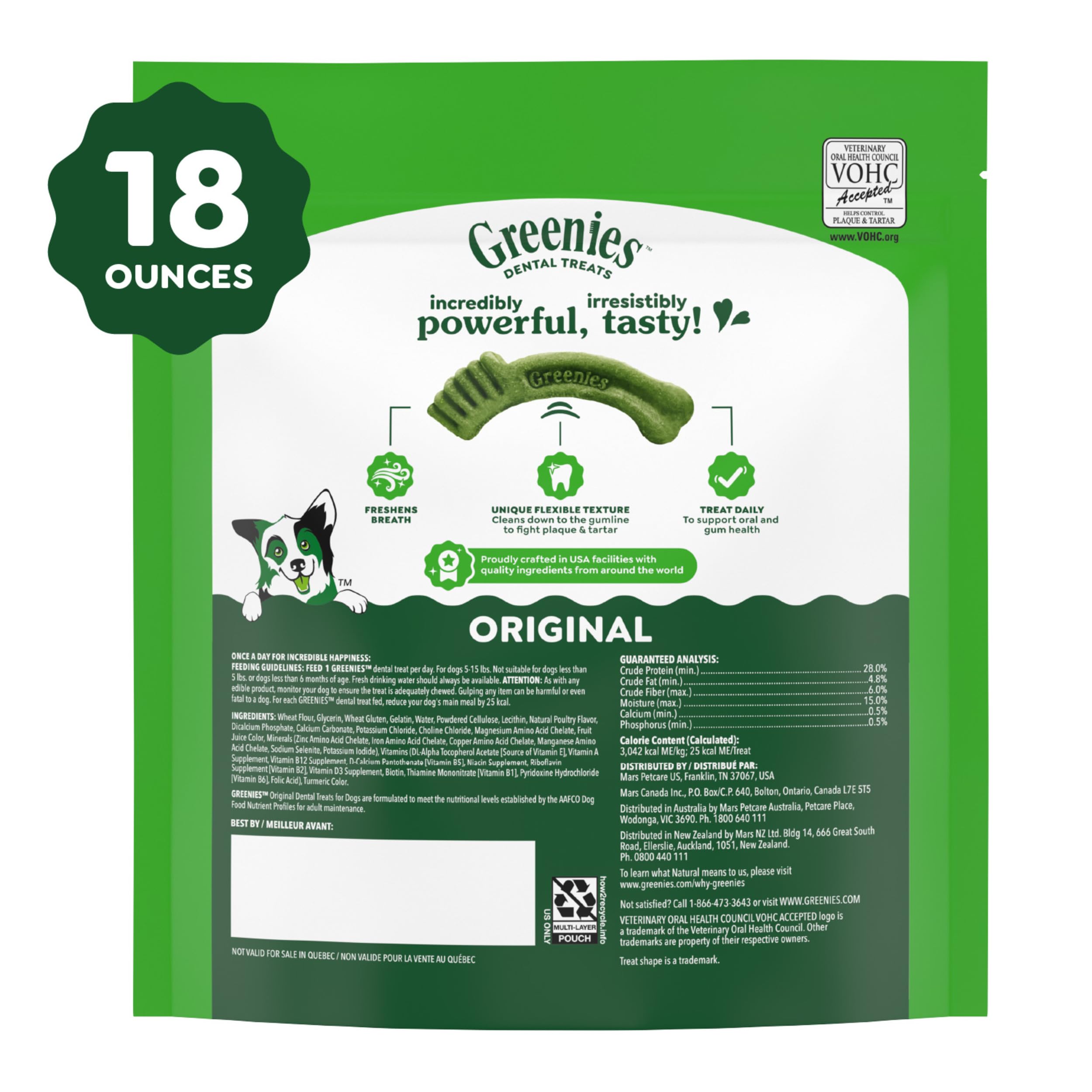 Greenies Veterinarian-Recommended Natural Dental Dog Treats Teenie Size, Original Flavor, 18 oz. Pack, 65 Count - Image 10