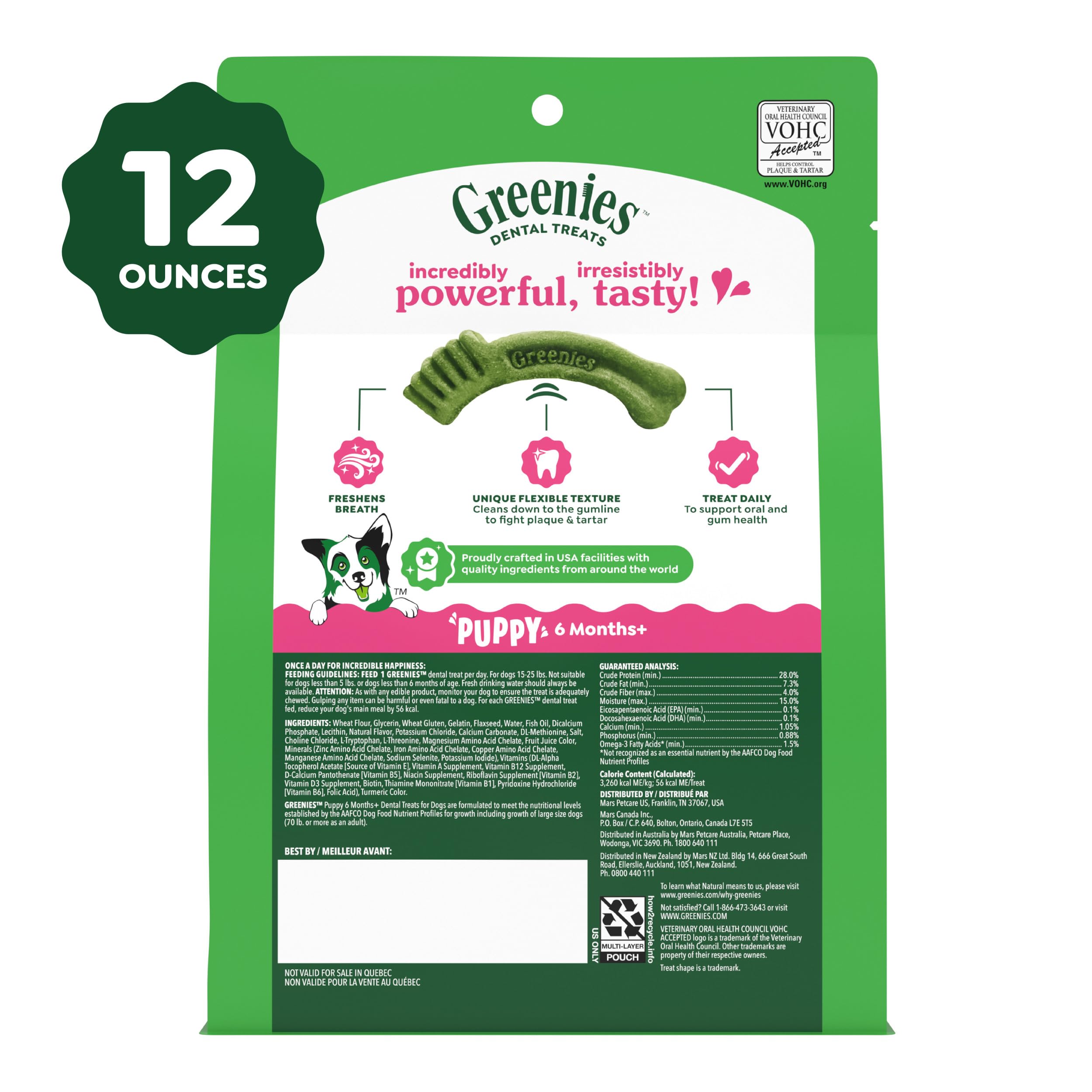 Greenies Veterinarian-Recommended Natural Dental Puppy Treats Petite Size, Dental Treats for Dogs, 12 oz. Pack, 20 Count - Image 10